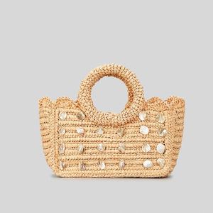Nouveau Sac à Main en Coquillages Fait Main Printemps-Été pour Femme, Sac de Plage en Paille Tressée, Panier de Plage Simple en Paille - Product Image 1