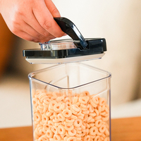 Ensemble de récipients hermétiques pour aliments, bocaux en plastique pour cuisine, empilables, pour céréales et pâtes, avec couvercle transparent à ouverture facile