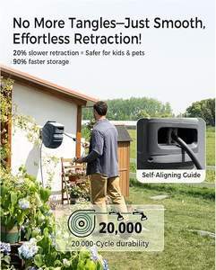 热销 1/2 自动伸缩花园软管卷盘 免费送货 壁挂式花园软水管 适用于花园、宠物、洗车 - Product Image 5