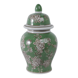 Pot décoratif en céramique, motif oiseau et fleurs vertes, pour salon, bureau, décoration intérieure - Product Image 3