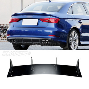 Glossy Black/Carbon Look <strong>Car</strong> Rear Bumper <strong>Diffuser</strong> Lip Splitters Spoiler Rear Bumper <strong>Protector</strong> for Audi S3 8V Sedan 2013-2015 - Product Image 1