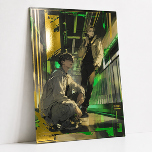Affiches d'art personnalisées en feuille d'or verte/dorée, impression anime/<span class=keywords><strong>manga</strong></span>, impressions à effet métallique brillant, illustrations d'exposition, affiches fanart - Product Image 2