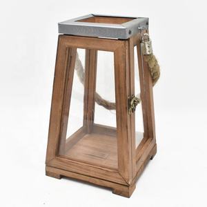 Luckywind – lanterne de <span class=keywords><strong>bougie</strong></span> <span class=keywords><strong>LED</strong></span> décorative rustique en bois de 10 pouces avec poignée en corde <span class=keywords><strong>pour</strong></span> bougies/cheminée - Product Image 2