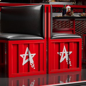 Set tavolo e sedie in stile industriale, per bar, caffetteria, ristorante, area relax, in ferro battuto retrò, cabina container, divano - Product Image 5