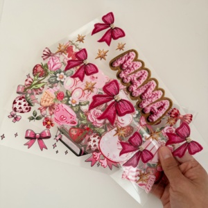 Autocollants personnalisés pour gobelets, vente chaude, transfert, nœud papillon, impressions UV, pour gobelet en verre transparent de 16 oz - Product Image 2