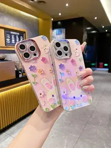 Wholesale Luxury IMD Design Flower Rabbit Suitable For Apple 15 14 Huawei Mate30 Phone Case