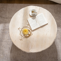 Lampu meja kopi antik furnitur kreatif meja kopi mewah desainer meja teh bulat