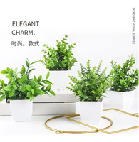 Tanaman Hias Simulasi Eucalyptus untuk Dekorasi Ruang Tamu Rumah, Bonsai Plastik Kecil, Tanaman Pot Bunga Lavender