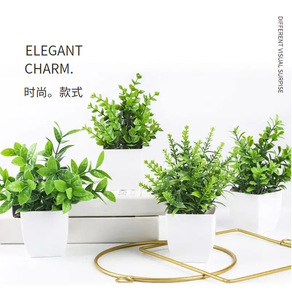 Plantas Verdes Artificiales de Eucalipto para Decoración del Hogar, Sala de Estar, Pequeño Bonsái de Lavanda en Maceta - Product Image 6
