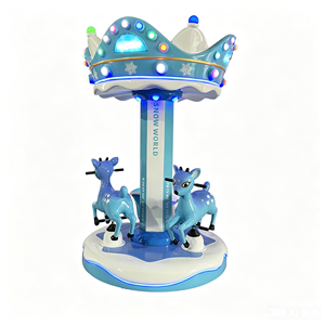 Carrusel Infantil de 3 Plazas Operado con Monedas, Carrusel Interior para Niños, Equipo de Entretenimiento para Centros de Juegos - Product Image 4
