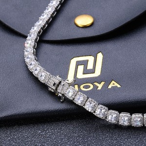 Hip Hop Bling Moissanite Tennis <b>Chain</b> 925 Sterling Silver Custom <b>Iced</b> <b>Out</b> Necklace Diamond Tester Approved - Product Image 5