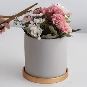 彩色圆形陶瓷植物花盆定制尺寸室内和室外花盆