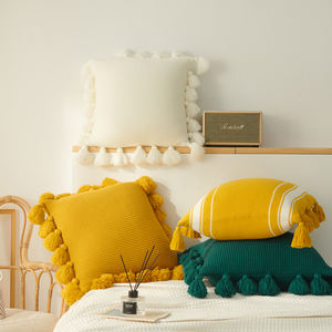 Almofada Luxuosa Quadrada de Tricô Sólido com Relevo para Sofá, Sala de Estar e Decoração de Hotel, Ecológica - Product Image 4