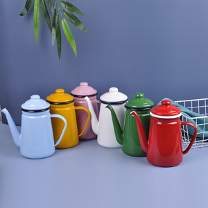 Enamel Gooseneck Coffee Pot <strong>Vintage</strong> Colorful Stovetop <strong>Kettle</strong> for Pour Over Coffee Tea Camping Home - Product Image 1