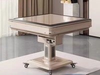 Table de mahjong pliante silencieuse moderne à double usage, design métallique, pour la maison, le restaurant ou la salle de jeux d'échecs.