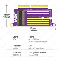 JEYI-Adaptateur SSD M.2 NVMe 2016-2017 pour MacBook Pro A1708, kit de mise à niveau du connecteur 22 + 34 broches, stock direct d'usine