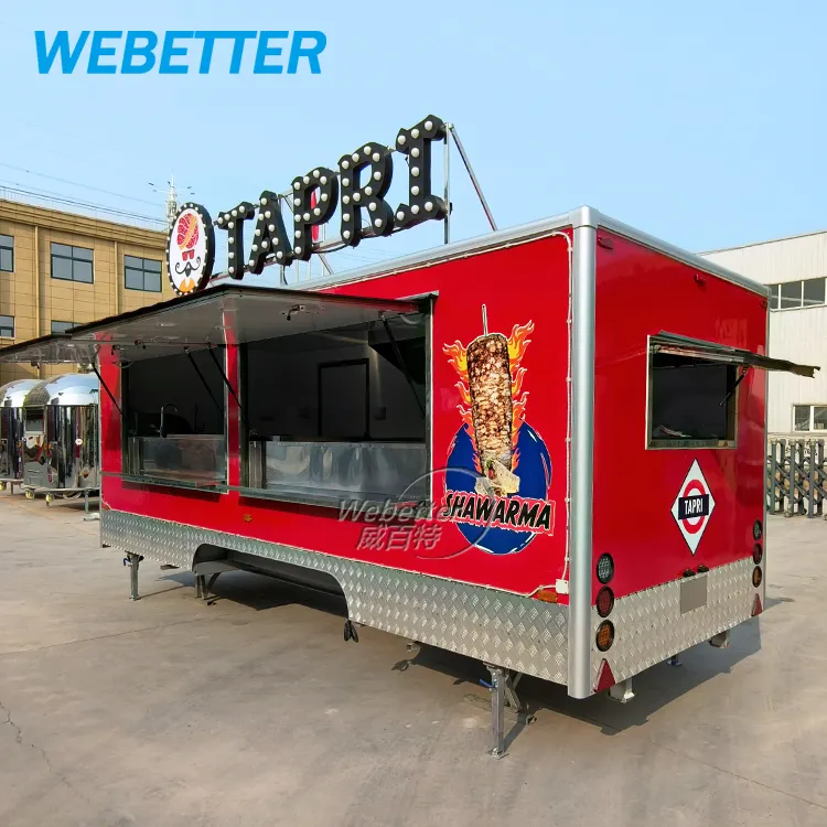 Wetter Street Mobile Food Concession Truck Fast Breakfast carrelli alimentari Mobile cucina caffè gelato in concessione rimorchio