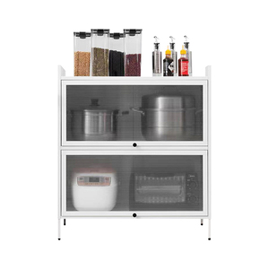 Kitchen <b>Dust</b> Proof Flip Door Storage Cabinet Knock-down Structure Environmental <b>Powder</b> Coating for Fruits Vegetables Steel Rack - Product Image 3