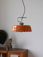 Lampe suspendue moderne de luxe en céramique orange, design chromé brillant en treillis tressé, pour projets hôteliers et décoration de restaurants