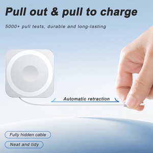 <span class=keywords><strong>Chargeur</strong></span> sans fil magnétique rétractable 3-en-1 15W à charge rapide, support de charge sans fil portable en métal avec câble Type-C intégré - Product Image 5