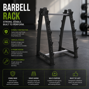 Porta Bilancieri Multistrato Salvaspazio Fisso per Sollevamento Pesi, Espositore per Barre da Palestra Domestica e Allenamento della Forza - Product Image 2