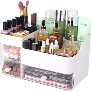 High-End modellata iniezione di plastica sostenibile scatola di immagazzinaggio di cosmetici a prova di polvere tavolo da scrivania cassetto <span class=keywords><strong>forma</strong></span> quadrata per - Product Image 1
