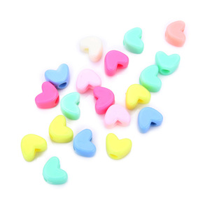 Spot New Accesorios acrílicos en forma de corazón Cuentas de macarrón Accesorios de joyería perforados - Product Image 5