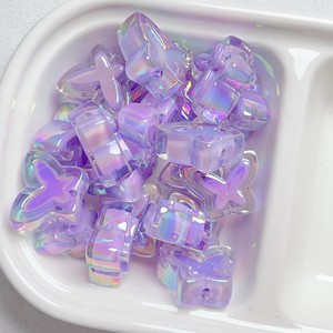 Couleurs mélangées 20mm Bubblegum Perlé Stylo Lumineux Émaillé Porcelaine Ronde Galvanoplastie Porcelaine Acrylique Perles Lâches - Product Image 4