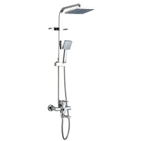 Kit de montage mural pour robinet de douche, mitigeur de douche eau chaude et froide, chrome transparent, ensemble de douche en céramique moderne et contemporain 1 pièce