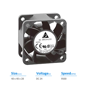 Ventilador Axial DELTA FFB0424VHN 24V DC 0.10A 2.40W 9500rpm con Rodamiento de Bolas y Cables para Micro Gabinetes e Inversores - Product Image 3
