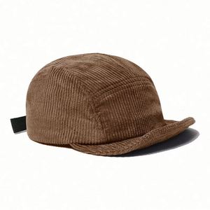 New Short Brimmed Street Vintage Soft <b>Top</b> 5 Panel Snapback Hat Autumn Winter Corduroy Sport Baseball Cap - Product Image 5