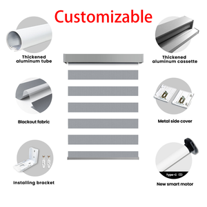 ستائر زيبرا لاسلكية للنوافذ بنظام تحكم يدوي بمكونات عصا بدون سلسلة آمنة للأطفال - Product Image 4