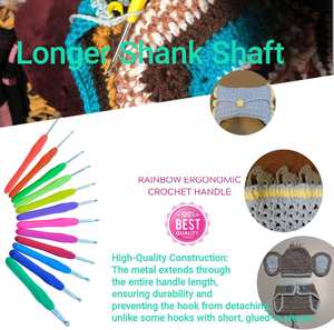 9Pcs/<b>Set</b> Simple Multicolor Plastic Handle Aluminum Silicagel Eco-Friendly High-quality <b>Crochet</b> <b>Hooks</b> Hand Knitting <b>Set</b> Yarn - Product Image 4
