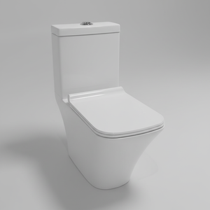 ชุดสุขภัณฑ์แบบชิ้นเดียว โถสุขภัณฑ์ทรงยาว ระบบกดน้ำสองระบบ แบบ P-Trap และ S-Trap สำหรับวิลล่า โรงเรียน ห้องน้ำ - Product Image 1