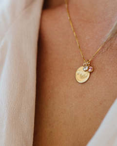 Collar personalizado de disco MAMA de 12MM con fecha, nombre, moneda, chapado en PVD, acero inoxidable y perla, Collar personalizado con moneda - Product Image 4