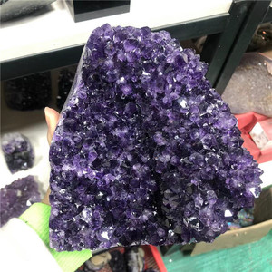 Toptan doğal oyma kristal geodes uruguay ametist küme ayakta taşlar ev dekor için - Product Image 3
