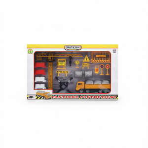 Ensemble de jouets de chantier 44x28x6 cm avec véhicules et accessoires pour enfants de 2 à 4 ans en plastique - Product Image 2