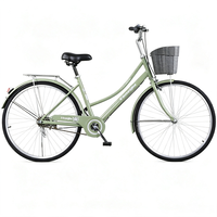 Vélo de ville léger 24 pouces, monovitesse, cadre en acier haute teneur en carbone, jantes en aluminium, panier avant, vélo utilitaire de banlieue