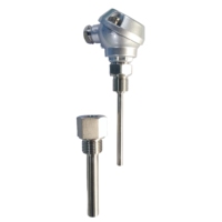 Sonda de Termopar Estilo JUMO Resistente al Agua |   Acero Inoxidable 304/316 |   Caja de Conexiones Compacta con Diseño de Rosca para Termómetro |   S/B/K