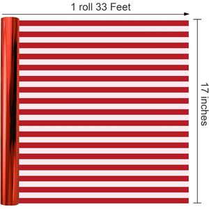 Red Wrapping Paper Roll 17 In X 33 Ft Reversible Metallic Red Stripe Design For Christmas Gift <b>Wrap</b> - Product Image 2