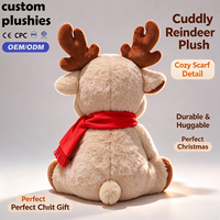 Peluche de Noël Rudolph en gros - Adorable renne avec nez rouge et écharpe pour la décoration intérieure
