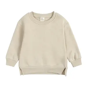 Pulls pour garçons et filles, à col rond, de couleur unie, avec fourrure, Style coréen, haut pour bébé, nouvelle collection,