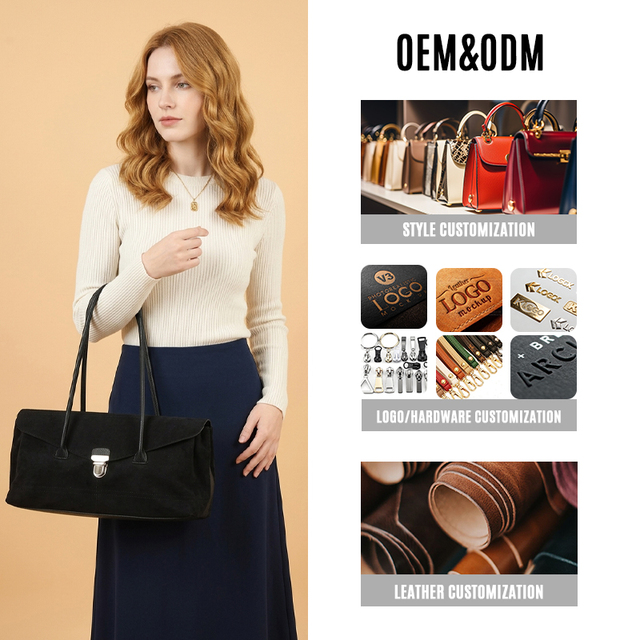 Wholesale Vintage Custom Logo Women's Genuine Leather Handbags Ladies Fashion Shoulder Bags