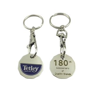 Promotional Gift Customized <b>Keychain</b> Hot Sale Keyrings <b>Custom</b> Embossed Logo Metal Trolley Coin Key Chains - Product Image 2
