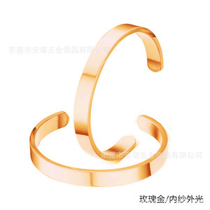 Stainless Steel C Shaped Opening <b>Bracelet</b> Polished Titanium Steel Unisex Fashion Jewelry Gift For <b>Couple</b> - Product Image 4