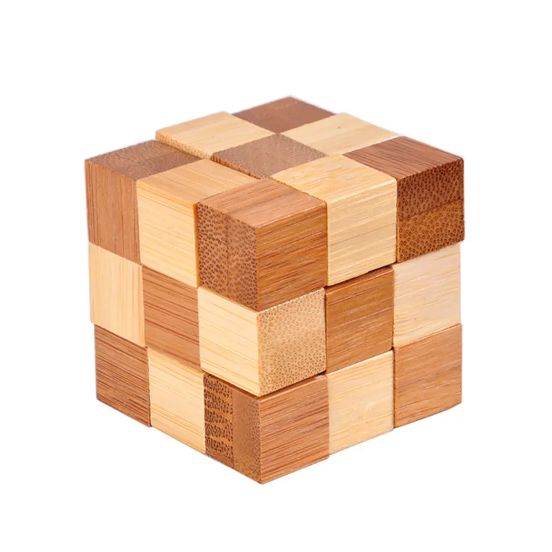 Grosir mainan IQ edukasi kunci Luban mainan Puzzle kayu 3D