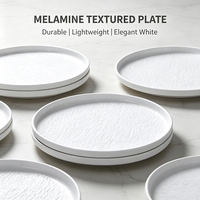 Assiette à dîner en mélamine polie, écologique, résistante au lave-vaisselle, durable, pour restaurant, hôtel, motif minimaliste en pierre