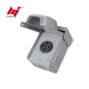 Electrical Receptacle Outlet EV EV Power Outlet Panel 14-50R USA Standard Gray Color 50A Waterproof Electrical Outlet Receptacle