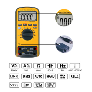 5999 multimètre numérique VA40R Kit d'outils de Test électrique LCD rouge comprenant des fils de testeur de sortie de tension sans contact CAT IV 600V - Product Image 3