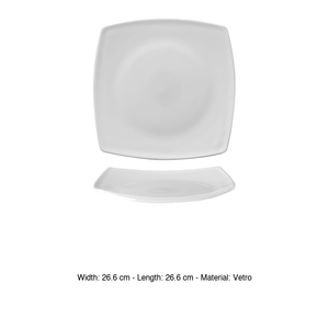 Piatto Quadrato in Vetro Bianco <span class=keywords><strong>Bormioli</strong></span> <span class=keywords><strong>Rocco</strong></span> Eclissi 26,6 x 26,6 cm per Ristoranti e Hotel, Forniture all'Ingrosso per Tavola - Product Image 3